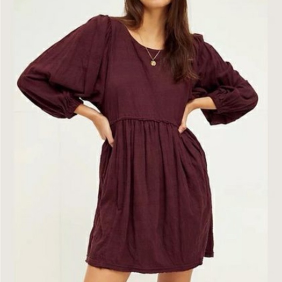 Free People Dresses & Skirts - Free People Get Obsessed Babydoll Dress Decadent